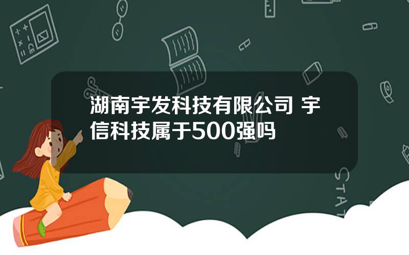 湖南宇发科技有限公司 宇信科技属于500强吗